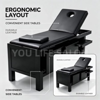 Table de massage pliable de luxe avec tiroirs de rangement, lit facial pour spa et salon de beauté, trou pour le visage, portable pour esthéticienne