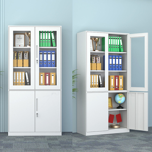 ארון אחסון מודרני נייד נשלף עם דלתות כפולות ומדפים מתכווננים למחסן - Product Image 2