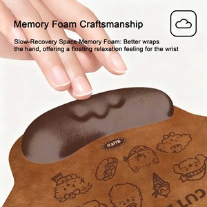 Cổ điển nâu Puppy phim hoạt hình cổ tay phần còn lại chuột Pad & bàn phím cổ tay hỗ trợ Set-Silicone vật liệu dễ thương thiết kế động vật trong kho - Product Image 3