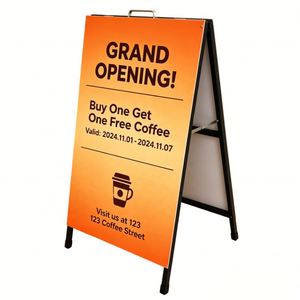 Custom Foldable Heavy Duty Double-Sided A-Frame Portable Waterproof Pavement Sidewalk Poster Display <b>Stand</b> for Advertising - Product Image 1