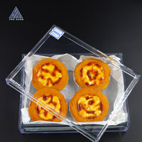 Boîte à emporter rectangulaire transparente personnalisable en plastique jetable 593 ml, qualité alimentaire, pour sushis, sucre, micro-ondable, four et congélation