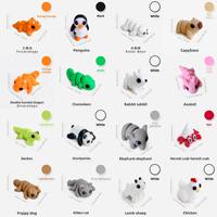 Vente en gros de jouets d'animaux imprimés en 3D, modèles de simulation colorés pour la décoration de micro-paysages, transfrontalier