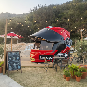 Grande arte all'aperto dell'acciaio inossidabile-casco creativo della motocicletta e scultura della casa del caffè fatti a mano con la tecnica di placcatura - Product Image 2