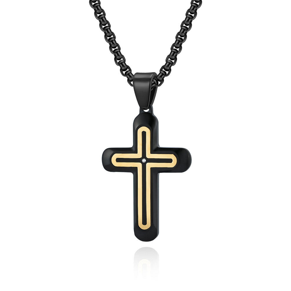 Gold Black Single Pendant Without Chain