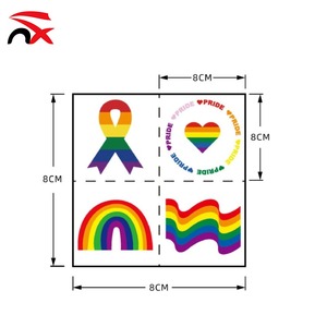 Autocollants de <span class=keywords><strong>tatouage</strong></span> arc-en-ciel pour le <span class=keywords><strong>Mois</strong></span> de la fierté, temporaires, pour événements sportifs, art corporel, décalcomanies colorées pour le visage, cadeaux promotionnels - Product Image 3