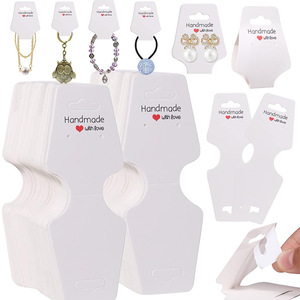 Tarjeta de papel Kraft plegable personalizada para exhibición de Joyas, etiquetas de precios para collares, pulseras, diademas y diademas, tarjeta colgante en blanco - Product Image 3