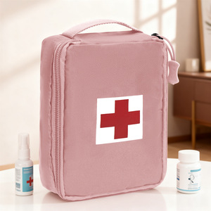 Trousse de premiers secours vide avec fermeture éclair intégrale, petite pochette médicale plate en Oxford, trousse d'urgence compacte <span class=keywords><strong>pour</strong></span> voiture, voyage, randonnée, camping - Product Image 6