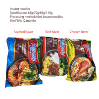 Mie instan goreng oem 65g, mie instan rasa sapi Ramen, rasa ayam