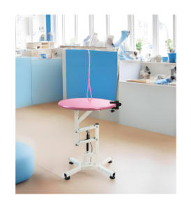 छोटे पालतू जानवरों और ग्रोमिंग उपकरणों के लिए पाउडर कोटिंग के साथ समायोज्य न्यूमेटिक गोल पेट ग्रोमिंग टेबल - Product Image 4