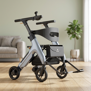 Multi-Functional Portable Lightweight Folding 4 in 1 Electric Wheelchair Scooter Walker <b>Rollator</b> for Elderly Shopping Cart - Product Image 1
