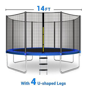 Trampoline pour enfants de 8 à 16 pieds avec filet de sécurité pour parc extérieur - Product Image 4