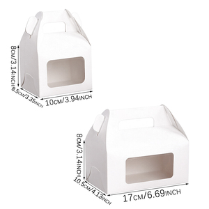 Cajas de Papel para Pasteles y Postres con Ventana, Caja para Tiramisú, Materiales Reciclados, Empaque para Alimentos con Asa, Regalos para Fiestas y Eventos - Product Image 2