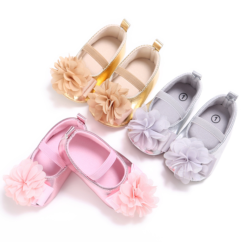 Одежда для маленьких детей ясельного возраста обувь на мягкой подошве; Женские нескользящие туфли в стиле «Принцесса» От 0 до 2 лет, детская обувь для девочек