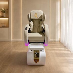 Sillón de Pedicura Eléctrico Reclinable y Ajustable con Cuero PU, Lámpara LED y Sistema de Hidromasaje para Salón de Uñas y Spa - Product Image 6