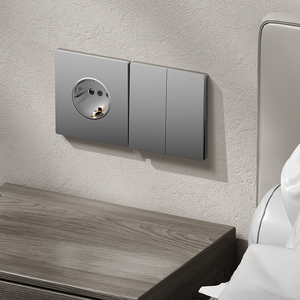 Interrupteur mural mécanique standard UE 1 gang 1 voie 2 voies <span class=keywords><strong>PC</strong></span> Blanc Or Gris Noir <span class=keywords><strong>16A</strong></span> 250V - Product Image 2