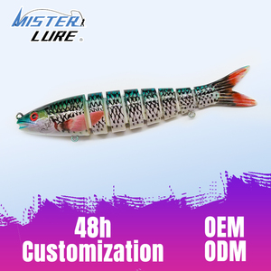 MISTER LURE Esca Articolata Ultra-Realistica a 8 Giunti in Plastica 135mm 19.8g di Grado Professionale per Acqua Dolce - Product Image 1