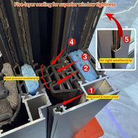 Ventana de Aluminio con Rotura de Puente Térmico, Multifuncional, Abatible y Giratoria, Apertura Interior, Doble Acristalamiento, Aislamiento Acústico para el Hogar