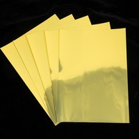 Laserjet A3 Papier autocollant imprimable en PET brillant et doré Feuille d'étiquettes en vinyle imperméable pour imprimante à toner