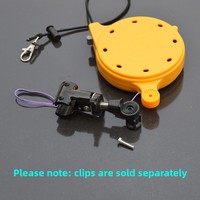 Lanière de sécurité pour canne à pêche auto-rétractable avec mousqueton et fixation par pince pour kayak, bateau et pêche