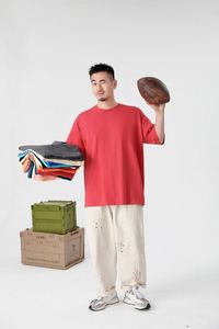 Muestras Gratis, Impresión de Logotipo Personalizado, Camiseta Lisa de Algodón 100% de 220 g/m², Impresión por Serigrafía, Camisetas Deportivas, Camiseta Personalizada para Hombre - Product Image 6