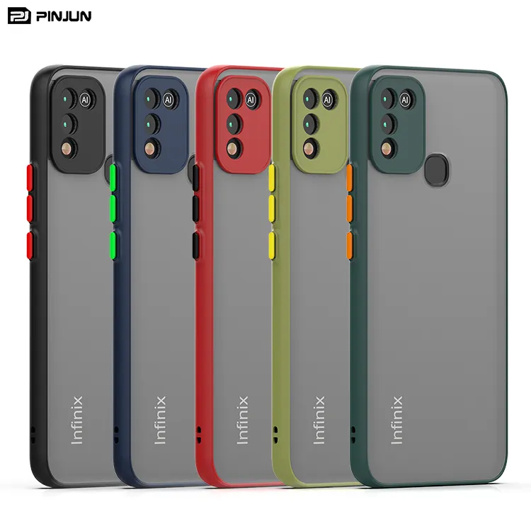 Skin feeling 2 in 1 TPU+PC hard matte phone case contrast color mobile cover For Infinix Hot 11 10 Play Note 11i 12 G96