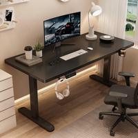 Bureau électrique réglable en hauteur, design minimaliste moderne, avec panneau élégant et structure métallique stable, pour bureau à domicile et bureau d'entreprise