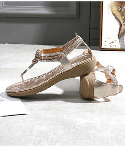 Sandalias Bohemias de <span class=keywords><strong>Gladiador</strong></span> con Pedrería para Mujer, Estilo Casual para Caminar, Brillantes para Novia, Dama de Honor, Boda - Product Image 5