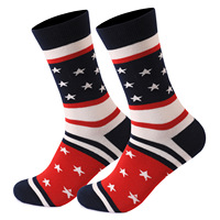 Chaussettes avec drapeau américain Chaussettes pour hommes Funny Crazy Novelty Business Wedding Crew Groomsman President Sock