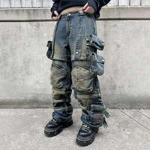 DiZNEW Bolsillos utilitarios a medida y Sistema de Correa Diseñado Estilo urbano funcional Ropa de moda Jeans Fabricante Jeans para hombres - Product Image 4