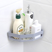 Étagère de rangement triangulaire en plastique A2605 pour l'organisation des fournitures de cuisine et de salle de bain, étagère de rangement pour la maison