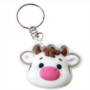Nouveautés : Porte-clés anti-stress à clic en forme de vache mignonne imprimée en 3D, jouet de décompression pour enfants et adultes - Product Image 1