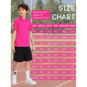 Polo de performance pour garçons 100% polyester, séchage rapide, vêtements de golf, uniforme scolaire, UPF 50+, col chemise, manches courtes - Product Image 5