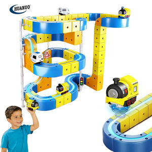 Pista de Carreras STEM de 126 Piezas para Niños Pequeños, Juguete de Construcción, <span class=keywords><strong>Tren</strong></span> Eléctrico 3D con Pista Infinita, Pista de Carreras Flexible para Niños - Product Image 1