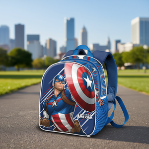 For Marvel Captain America First-Elite 3D <b>Backpack</b>, Blue - Product Image 3