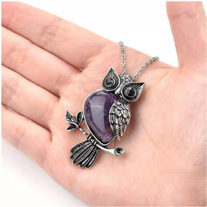 Collar de plata de primera ley con ojo de tigre para hombre y mujer, Gargantilla, plata esterlina antigua, amatista, cristal rosa, PJ-C338, <span class=keywords><strong>Punk</strong></span> - Product Image 1