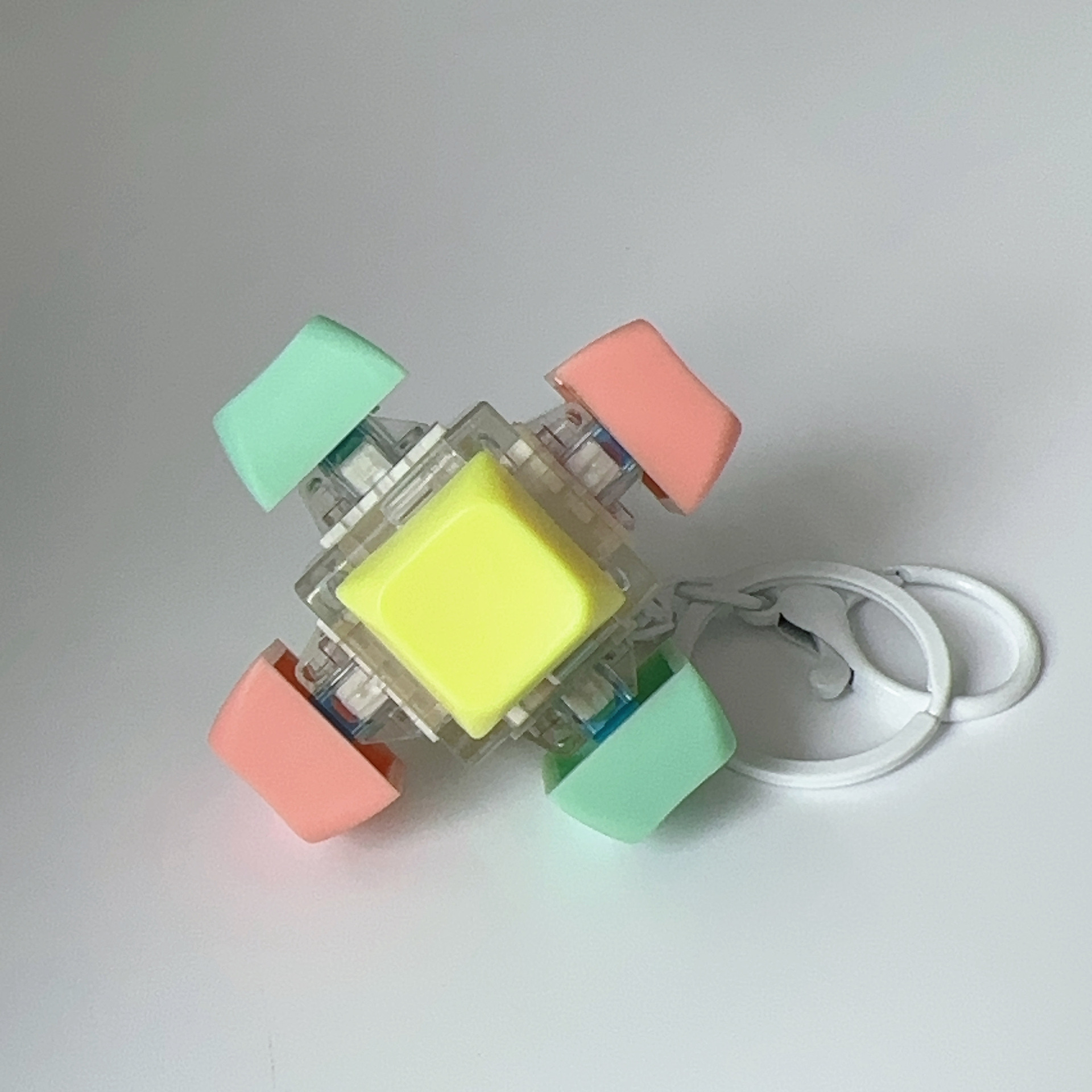 Coque transparente à six touches - jaune/vert/rose