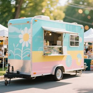 2025 Colorful Customized OEM ODM <b>Mobile</b> Snack Cart Ice Cream Food Truck Trailer With Full <b>Kitchen</b> Equipped - Product Image 3