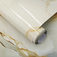 Papier adhésif marbré beige pour comptoir, papier contact marbré auto-adhésif pour bureau, papier peint marbré autocollant