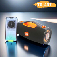 Speaker Nirkabel Portabel TG437 Plastik dengan Lampu LED RGB untuk Peredam Kebisingan 5.3, Pengisian Daya USB, Aux, 3000mAh