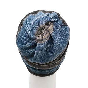 Unisex invierno cálido lento Beanie sombreros bufanda 2 maneras de usarlo algodón rayas pulóver sombrero al aire libre ciclismo esquí playa - Product Image 3