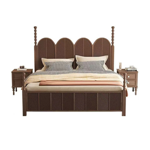 Metà del secolo <span class=keywords><strong>letto</strong></span> in <span class=keywords><strong>legno</strong></span> di gomma con colonne romane disegno simmetrico <span class=keywords><strong>intarsiato</strong></span> Vintage in <span class=keywords><strong>legno</strong></span> massiccio Queen Size camera da <span class=keywords><strong>letto</strong></span> mobili - Product Image 4