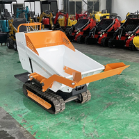 Dumper sur chenilles hydraulique compact à déchargement automatique, capacité de charge de 500 kg, véhicule tout-terrain polyvalent pour l'agriculture et la construction
