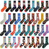 10 paires/lot de chaussettes pour hommes en coton jacquard, chaussettes amusantes et originales pour couples, chaussettes tricotées mignonnes pour femmes