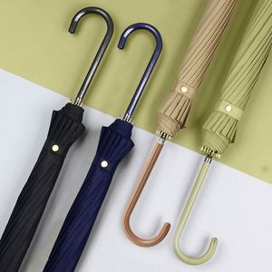 Parapluie droit rétro japonais à 16 baleines avec longue poignée, double usage, petit modèle pour hommes et femmes, style classique coréen - Product Image 3