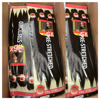 Lot de 6 Grosses Tresses Faciles, Extensions de Cheveux Yaki de 52 Pouces, Brins Synthétiques Pré-Étires pour Tresses Yaki