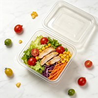 Boîtes à salade personnalisées de 125 ml à 1000 ml avec couvercle, type clamshell, faciles à emporter, en RPET de qualité alimentaire, transparentes, emballage alimentaire en blister coloré