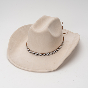 Sombrero de Vaquero Occidental Retro de Lujo, Unisex, de Ala Ancha, para Viajes al Aire Libre, Fiestas, Uso en Todas las Estaciones, con Banda de Diamantes de Imitación - Product Image 1