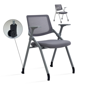 Chaise d'étude individuelle pliable et empilable en maille moderne avec roulettes pour la maison, le bureau et l'école - Vente en gros - Product Image 2