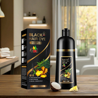 공장가 유기농 100% 새치커버 4+1 블랙 그레이 세미퍼머넌트 허벌 헤어 염색 크림 500ml 가정용 여성 남성용