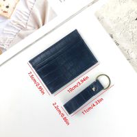 Portefeuille porte-cartes en cuir PU motif crocodile avec porte-clés, étui fin pour cartes de crédit, housse pour porte-clés, cadeau pour hommes et femmes